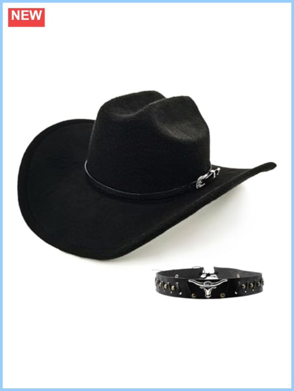 Western Cowboy Hat Felt Wide Brim All-Season Unisex